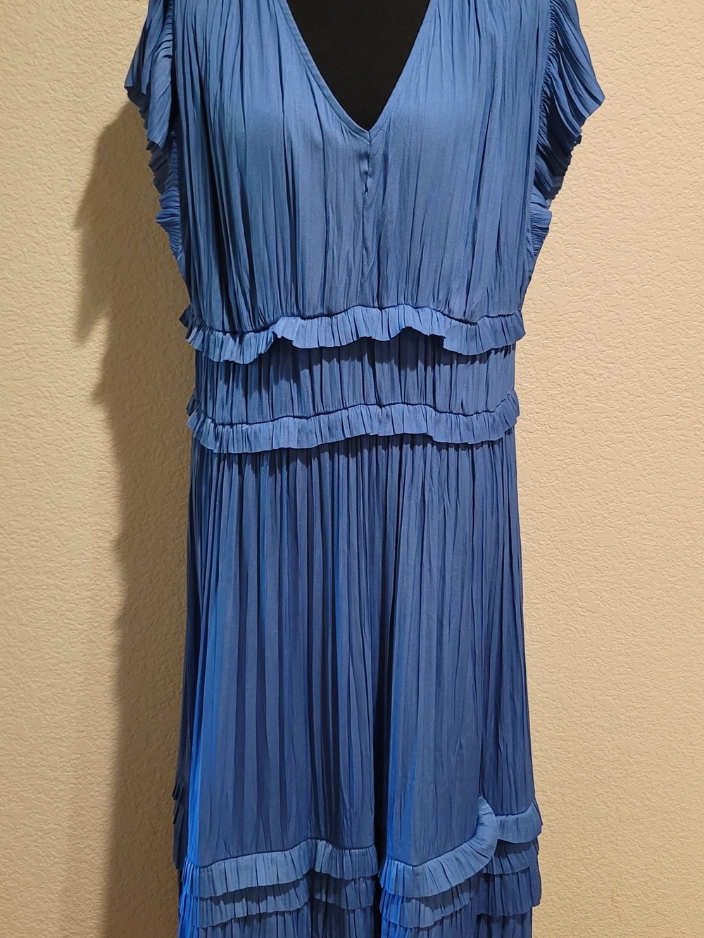 Current Air Blue Pleated Midi Dress - Picture 4 of 5